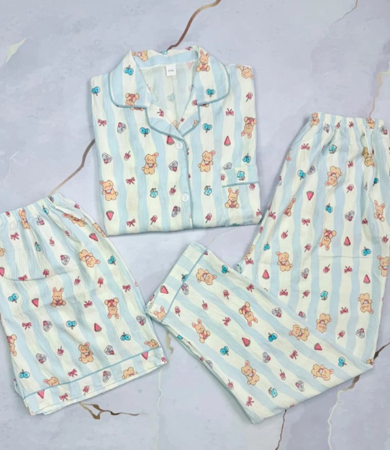 Pijama camisero 3 piezas