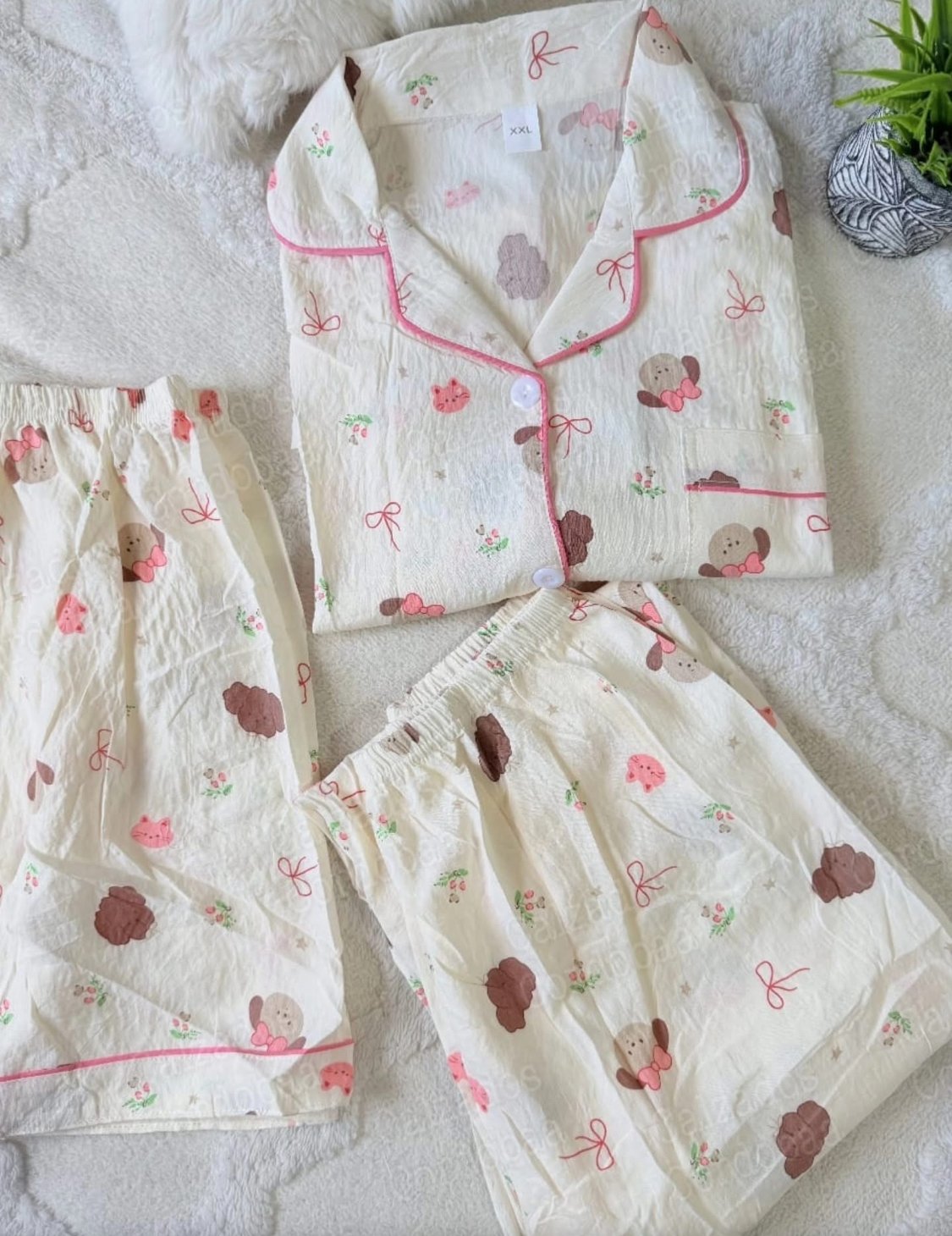 Pijama camisero 3 piezas